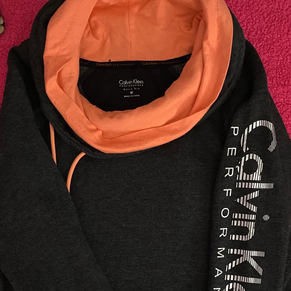 Calvin Klein Men's Turtleneck Sweater in Gray and Orange